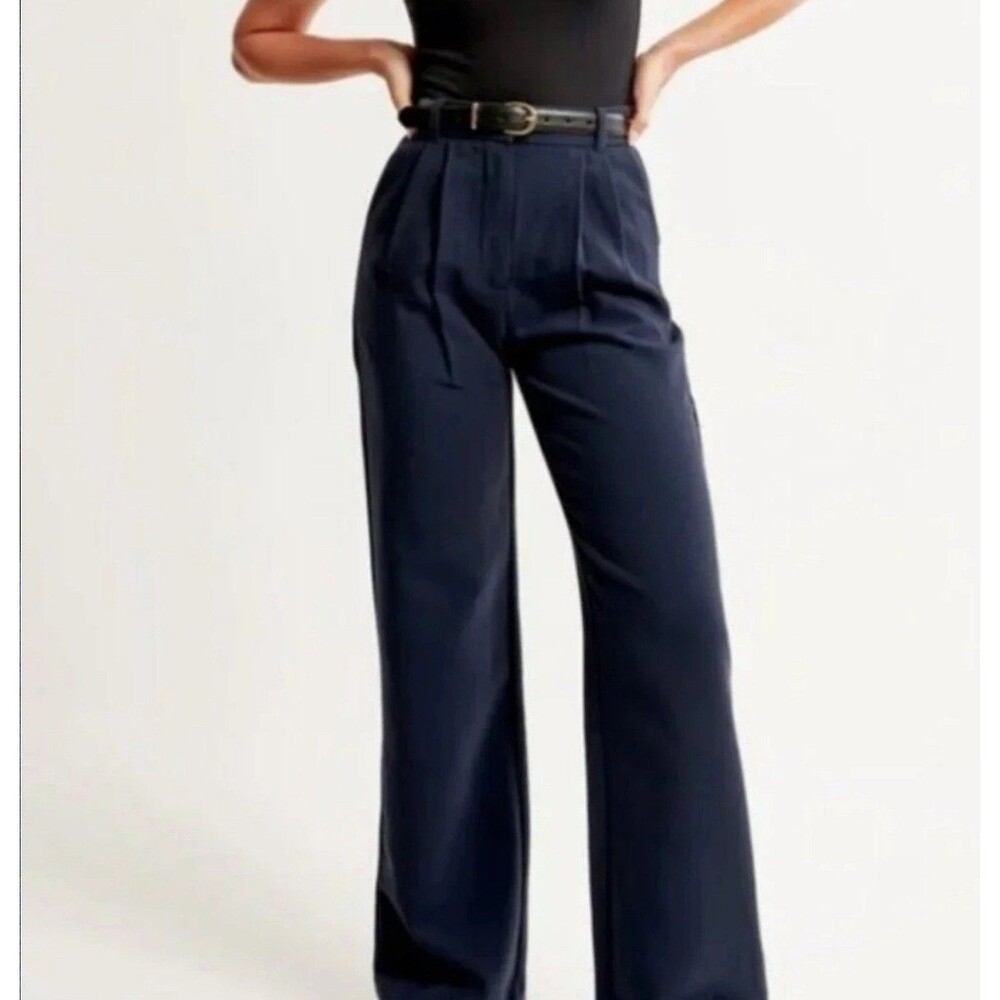 Abercrombie & Fitch Pants Womens Size 10 Sloane Wide Leg Trouser Navy